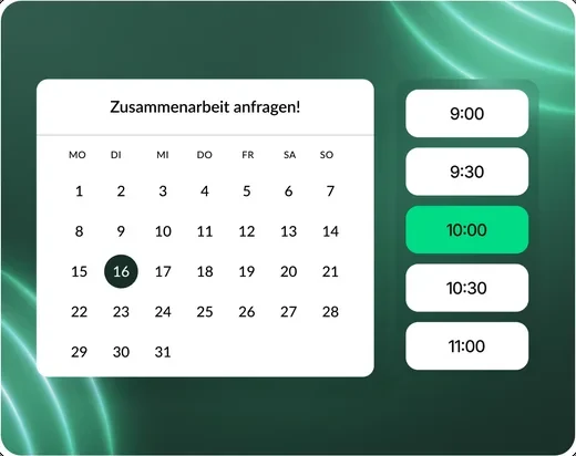 Kalender mit freien Terminen für die Dashboard-Analyse